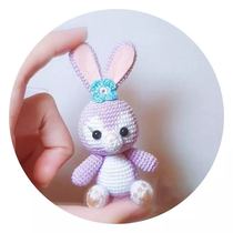Handmade diy crochet knitting wool doll mini pendant Stella rabbit illustration available chenille hook