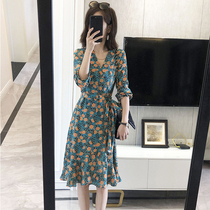 Fuman 2021 summer dress cold wind women's high-level temperament small skirt design small group floral dress women