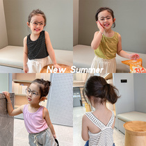 Girl Knit Vest Outwear 2022 Summer New Children Summer Clothing Blouse Women Baby Harnesses Soft Beating Undershirt