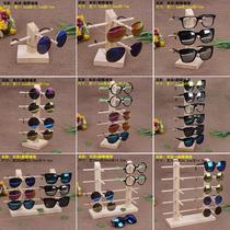 Boutique log shelf display stand Sun display cabinet glasses display storage decoration props wooden eye frame
