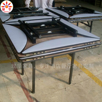 Hotel Round Table Variable Square Table Dining Table Hotel Restaurant Four Sides Folding Table Panel Table Pvc Simple 10 people 1 8