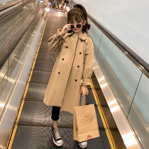 Korean girl windbreaker coat 2021 new children autumn dress foreign style big childrens clothing autumn and winter girls British trend