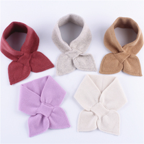 New childrens cashmere scarf girl collar boy Joker wool knitted baby solid color autumn and winter warm parent-child