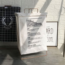 Nordic simple household cotton and linen dirty clothes storage basket foldable bracket waterproof large dirty clothes basket storage box