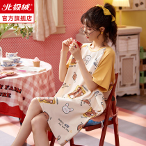 Sleeping Skirt Summer Lady 2022 New Pure Cotton Short Sleeves Cute Big Code Loose Slim spring autummy sweet and beautiful home Sleeping Clothes