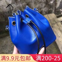 Shanshediy Mini Bucket Bag single shoulder bag Skew Satchel acrylic formwork Handmade Leather type drawing lattice