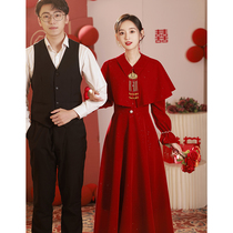 Toast bride 2022 new winter winter winter winter winter winter red wedding home dress dress superior sense