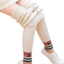 New autumn and winter children plus velvet padded leggings cotton girl warm sports one pants big child ankle-length pants