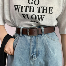 Belt womens decorative jeans student black all-match trendy loose version design sense mens belt