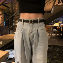 Non-porous womens belt boys all-match fashion wide ins wind black fine decoration jeans belt