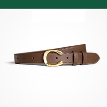 High-end womens belt genuine leather all-match decorative suit belt fashion simple net red brown ins wind trouser belt