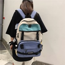 Tide brand junior high school students schoolbag female ins Korean version of high school students backpack 2021 new couples wind College backpack