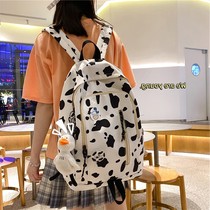 Harajuku style female ins Super fire milk pattern cute student canvas bag bag ulzzang shoulder bag