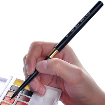 Wheat painting travel pen watercolor pen watercolor painting pen animal brush metal pen portable splicing sketch pocket brush wooden round head hook watercolor pen full set of leather case