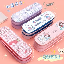 Japans new popular double-layer pencil case girl first grade primary school student pencil case middle school student Japanese large capacity tide