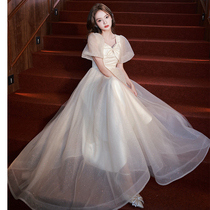 Champagne Small Night Dress Female French Fame High-end Fairy Dress Art Small Show Dress