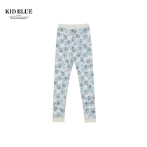 KID BLUE Sketch Flowers Water Jade Series Ladies Home Long Pants Printed Lace Feet Cotton WILF750