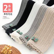 90% Spring-autumn-thin section Girls beat bottom pants pure cotton outwear little girl child long pants foreign air baby conjoined socks