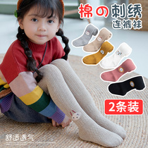 Girls leggings spring and autumn cotton thin big children wear childrens pantyhose one-piece medium thick pantyhose baby