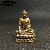 Pure Copper Buddha Shakyamuni Buddha statue small ornaments Pocket mini pocket Buddha portable Buddha vintage bronze collection