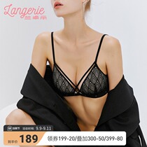 Lan Zhuoli shopping mall with no steel ring underwear women thin Cup French underwear sexy lace triangle cup bra women