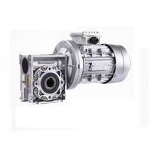 NMRV worm reducer with three-phase motor small AC gear variable speed adjustable right angle motor