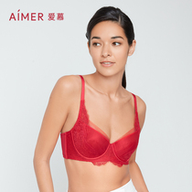 Love lingerie female romantic dream red life year no steel rim gathered big chest show small bra AM177611 combination