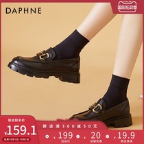 Daphne leather shoes female British style 2021 New thick soled lofford shoes a pedal thick with spring and autumn shoes