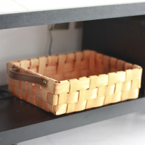 2022 water cedar woven containing basket table top containing basket leather handle hand woven basket willow woven basket