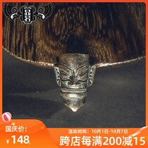 Xingruo Sanxingdui bronze knife drop flashlight retro EDC umbrella rope outdoor handmade original DIY zipper head hanging decoration
