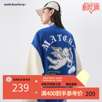MATCHA STORY AUTUMN NEW TREND BRAND LETTERSTROICK PRINT BASEBALL UNIFORMSO MEN AND WOMEN COUPLES JACKET JACKETS