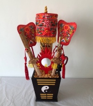 Taoist Dharma instrument 5 inch 5(16 5cm)Bagua square bucket rice bucket Gather wealth bucket Hua Tai Sui prayer bucket Marriage and harmony