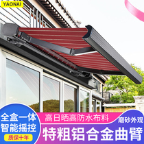 Villa eaves balcony full box canopy outdoor high-end electric awning window folding telescopic courtyard awning