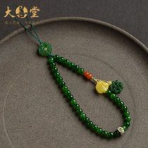 Dashantang Hetian jasper beeswax agate mobile phone lanyard wrist rope Chinese ancient style high-end mobile phone chain natal Buddha
