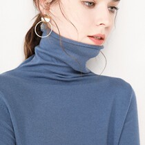 Autumn and winter thickened high collar pile collar base shirt slim body pullover sweater womens knitwear long sleeve loose Korean version