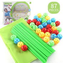 stem toy DIY interspersed indoor childrens tent building game house toy skewers tents interspersed building blocks