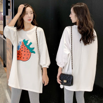 Pregnant womens autumn suit fashion model 2023 new bottom T - shirt shirt spring and autumn pregnant womens dress summer dress