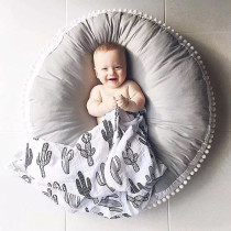 Ins Nordic wind cotton baby mat fur ball padded mat baby climbing mat children's room decoration photo props