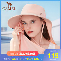 Camel outdoor full protection sunscreen hat to cover the face UV protection Summer hiking and cycling sports shade fisherman hat for women