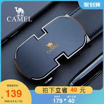 Camel 2022 Spring Summer New Minimalist Automatic Buckle Belt Business Youth Upscale Durable Black Men Strap