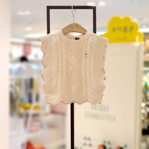 Now moimoln Xiaoyun Korean childrens clothing 2021 Winter boys and girls solid color knitted vest sleeveless