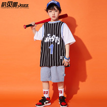Childrens hip-hop suit Boys Hip-hop tide loose short-sleeved summer hiphop clothes Boys hip-hop clothing children