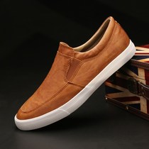 Tide brand mens shoes 2021 new Korean version of all-match loafers mens youth pedal shoes mens casual leather shoes