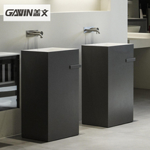 Square hotel engineering household sink Thin edge floor-to-ceiling integrated outdoor balcony art column basin customization