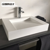 Simple art artificial stone one-piece upper basin home wash basin toilet square creative hidden wash basin