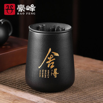Haufeng Black Pottery Ashtrays Home Office Creative Minimalist Ceramics Living Room Personality anti-fly ash swing piece retro