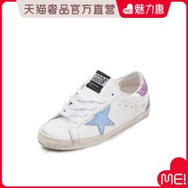GOLDENGOOSE PARQUET Bull Leather Logo Stars Accessories Sneakers Kids Shoes