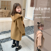 Momojia custom childrens wear 2021 new girl coat baby foreign atmosphere autumn and winter wear childrens double-sided wool jacket