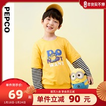 Little Pig Banner Children's Wear 21 Spring and Autumn New Boys Long Sleeve T-Shirt Fake Two Children's Jacket