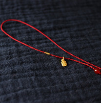 Hand-woven new anklet chain thin red rope female evil evil 999 gold transshipment Fukan 24k gold best friend gift